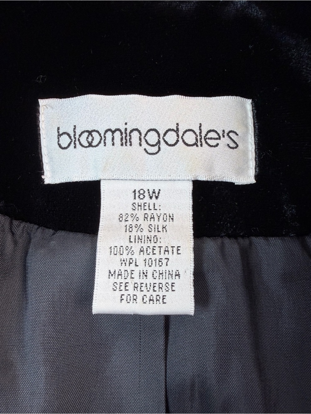 Bloomingdale's Black Velvet Double-Breasted Blazer with Satin Trim - Picture 3 of 12